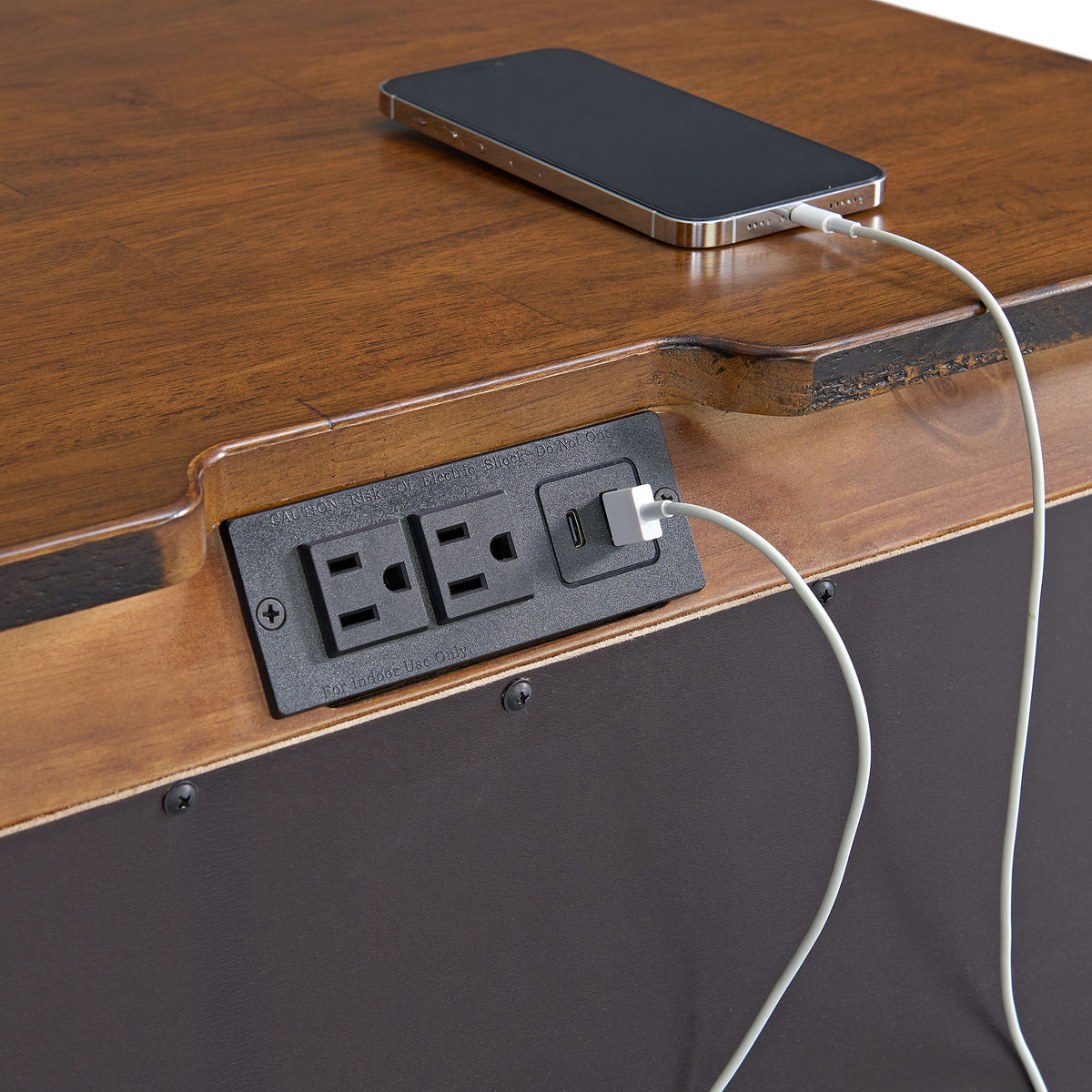 Gage 3-Drawer Nightstand With USB And Power in Chestnut by Elements International, view 5