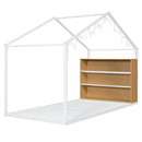 Bed House Frame With Shelves And Lights
