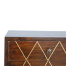 Inlay - Geo Brass Bedside Table - Chestnut
