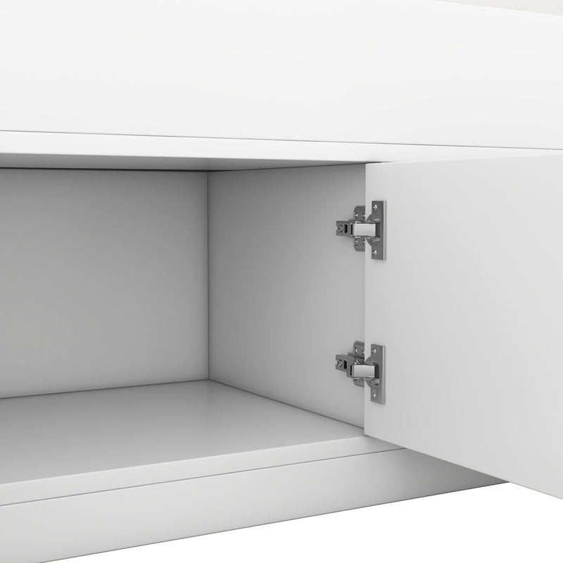 Captain Platform Bed Frame With Storage Bookcases, Shelves, And 4 Drawers