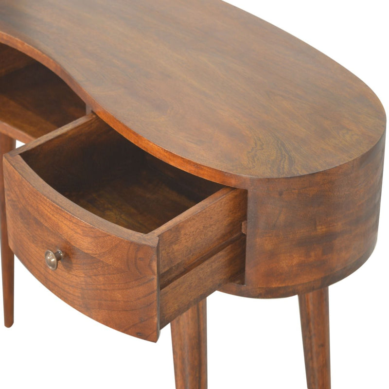 Wave Writing Desk, 2 Drawer - Chestnut