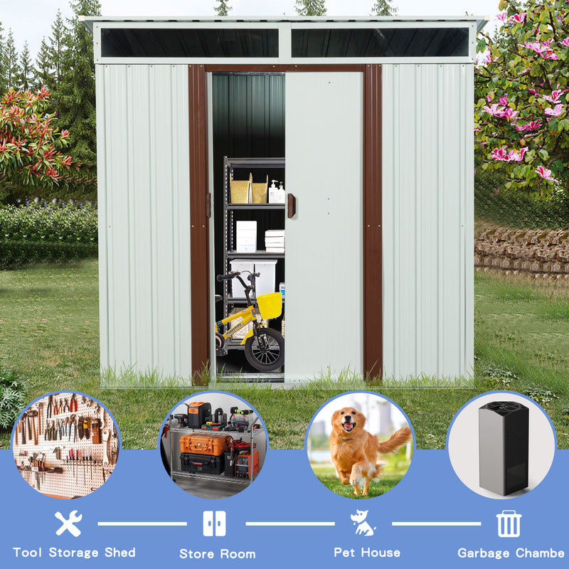 Outdoor Metal Storage Shed With Window