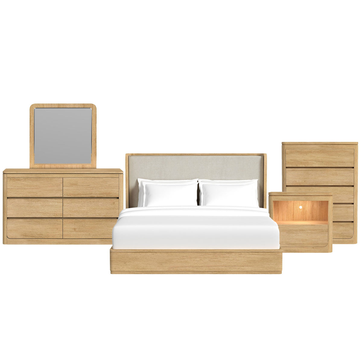 Rosalie Upholstered Bedroom Set in Black by Elements International, view 2