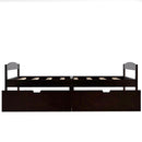 Twin size platform bed, with two drawers, espresso