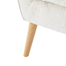 Ergonomic Accent Chair With Button Tufted Design And Rubber Wood Legs - Almond