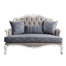 Ciddrenar - Loveseat - Fabric & White Finish - Atlantic Fine Furniture Inc