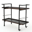 Modern Industrial Bar Cart With Shelving And Casters