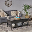 Decatur - Farmhouse Lift Top Coffee Table With Storage - Black / Ash