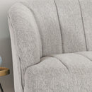 Modern Loveseat With Channel Stitching And Iron Legs - Light Gray