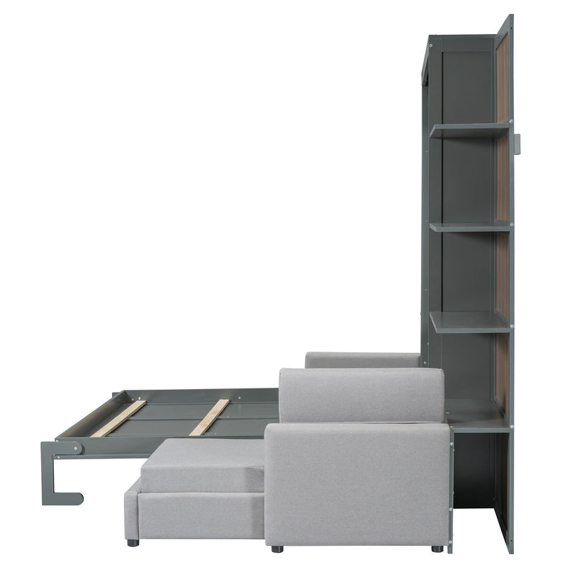Murphy Bed With Sofa And Shelves