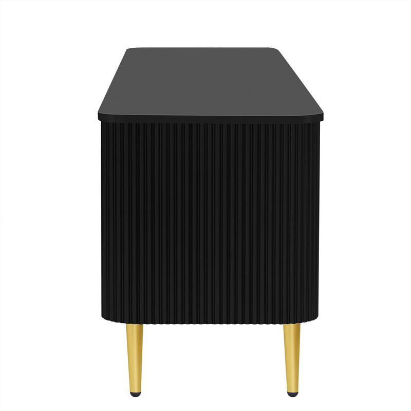 Minimalist TV Stand For TVs Up To 85", Modern Entertainment Center Media Console With 4 Spacious Cabinets For Living Room