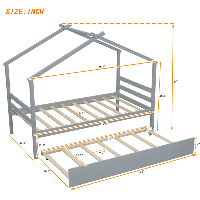 House-Shaped Bed With Trundle