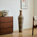 Tall Vase - Brown Decorative Floor Vase, Classic Neat Floor Vase Tall Freestanding Flower Holder, Artificial Rattan Vase, Floor Vase, Flower Holder For Home Decor - Gray