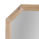 Elegant Wood Block Carved Leaner Mirror - White