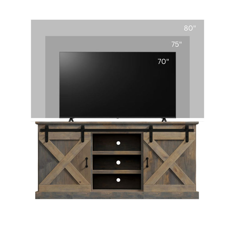 Farmhouse - Corner TV Stand - Barnwood