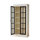 Rustic Style Display Cabinet With Glass Doors For Collectibles