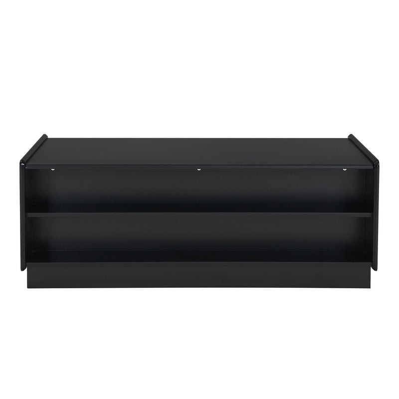 Modern Rectangle Coffee Table With 4 Drawers And 2 Display Shelves