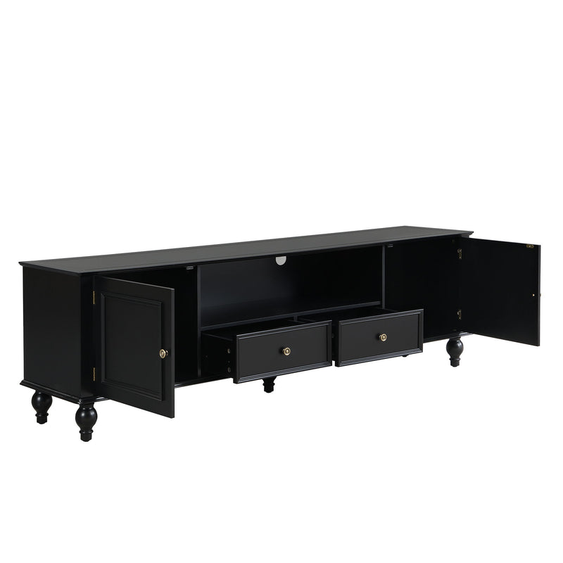 TV Stand For TVs Up To 80", Entertainment Center With Open Compartment