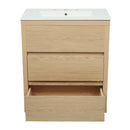 Freestanding Bathroom Vanity With Ceramic Sink, 2 Full Extension Drawers