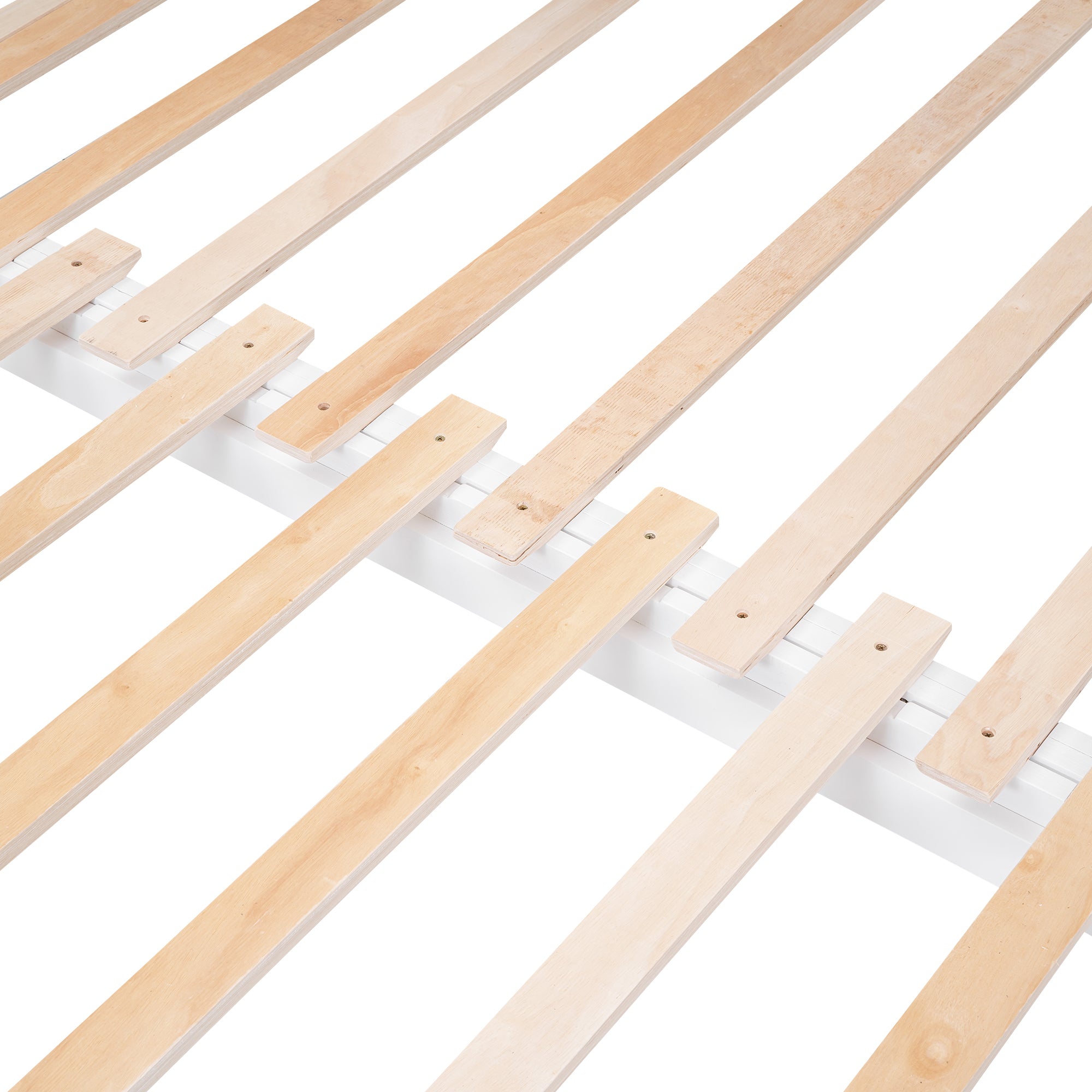 Extendable Twin Daybed with Swing and Ring Handles, White(Twin bed can be pulled out to be King) - Atlantic Fine Furniture Melbourne FL