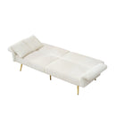 Luxury Corduroy Foldable Double Sofa Bed With Folding Armrests