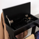 Portable Garment Rack, Clothes Valet Stand With Storage Organizer