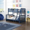 Haley II - Twin Over Full Bunk Bed With Storage - Navy Blue