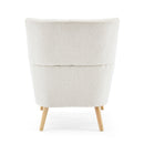 Ergonomic Accent Chair With Button Tufted Design And Rubber Wood Legs - Almond