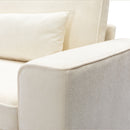 Modern Fabric Sofa With Plush Cushions, Sleek Arm Design