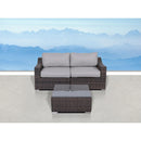 Outdoor Wicker Conversation Set With Cushions, All Weather