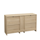 Elegant Rattan Locker With 9 Drawers, Metal Handles