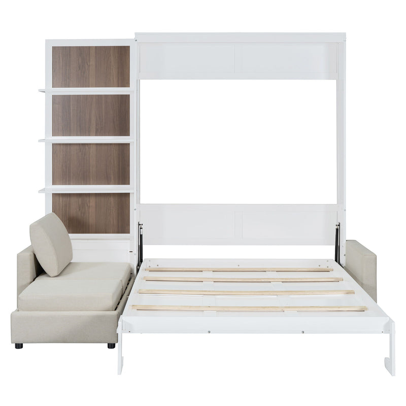 Murphy Bed With Sofa And Shelves