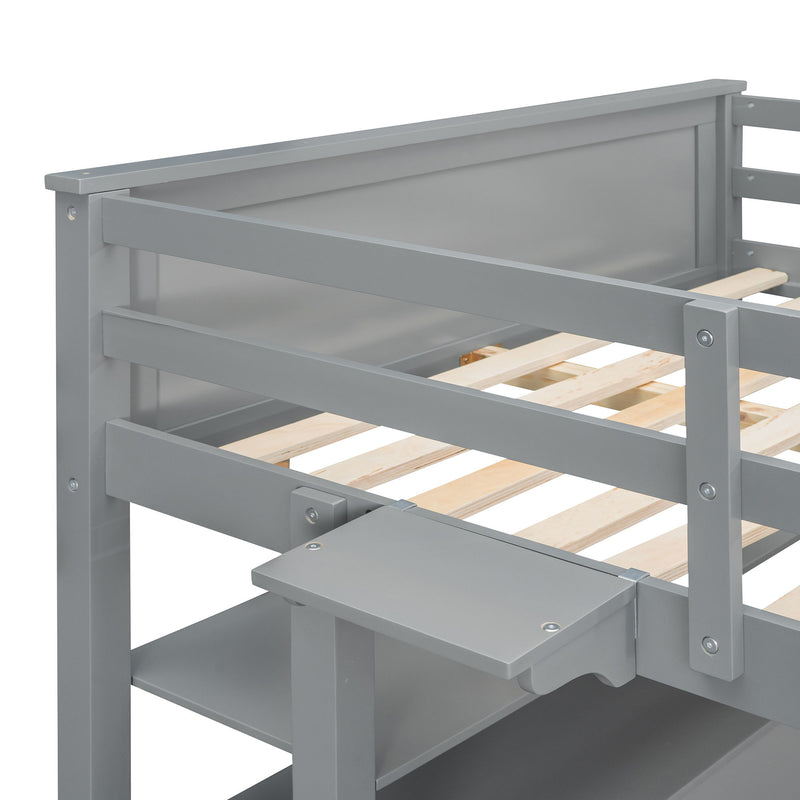 Loft Bed With Drawers With Desk And Shelves