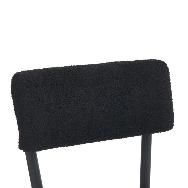 Modern Teddy Fabric Upholstered Bar Stools - Black Legs