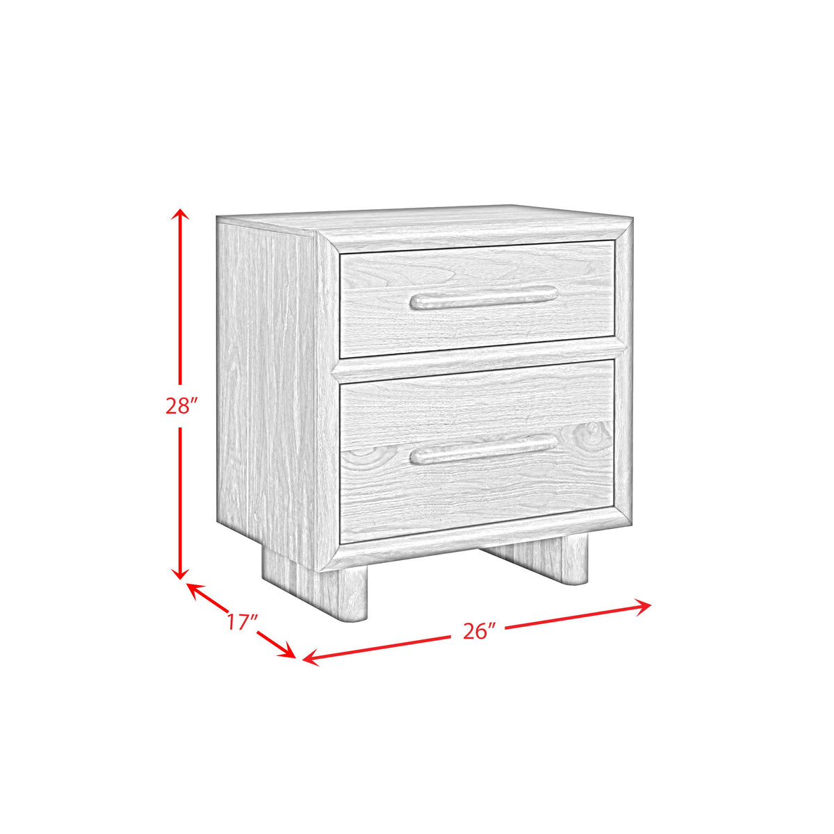 Brisbane Nightstand With USBC And LED in Brown by Elements International, view 3