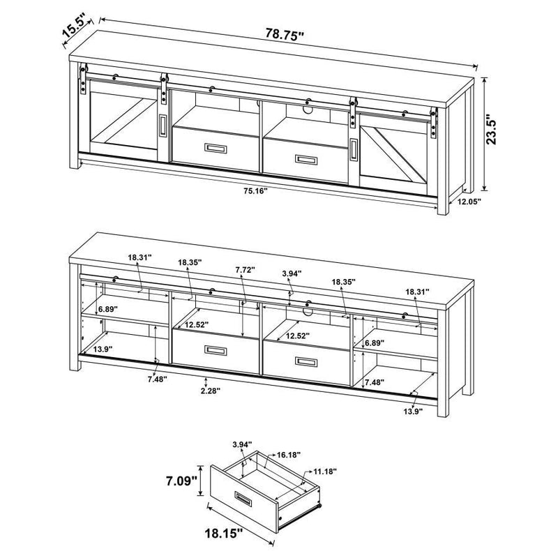 Madra - 2-Door Engineered Wood TV Stand