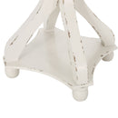 Rustic French Country Accent Table With Hourglass Firwood Base And Lipped Top