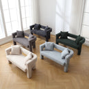 Modern Chenille Loveseat Sofa, Comfy Upholstered 2 Seater