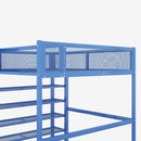 Loft Bed With 4 Tier Shelves And Storage