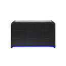 Beverly - Dresser With LED Light, Edge Pulls - White / Black