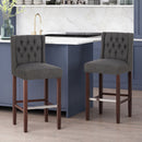 Solstara - Upholstered Dining Barstool With Button Tufted And Wing Back