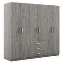 6 Doors Wardrobe Storage For Bedroom, With Big Drawers