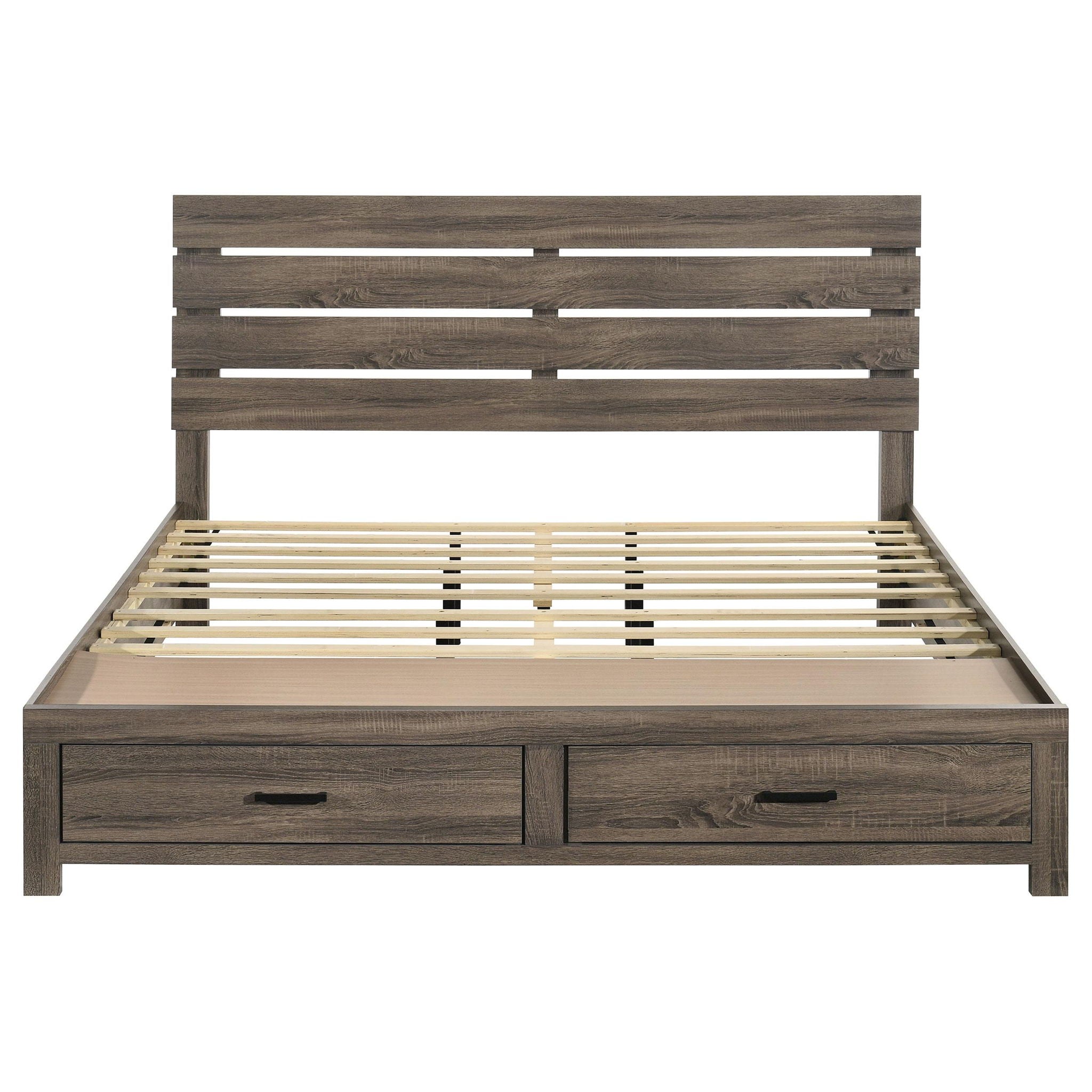 Brantford Wood Eastern King Storage Panel Bed Barrel Oak