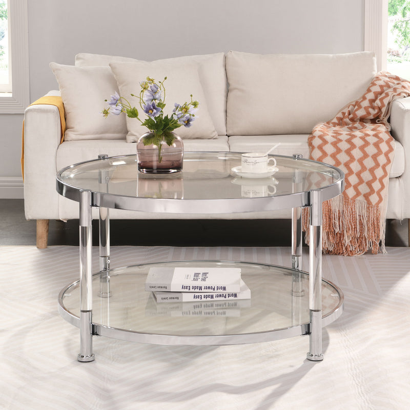 Contemporary Round Tempered Glass Table