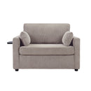 Sleeper Sofa With Foldable Mattress, USB Ports, Side Table & Storage Pocket