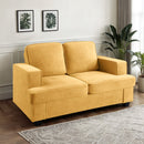Modern Loveseat, Comfortable 2 Seater Couch With Deep Seating, Loose Back Cushions, Wide Arms