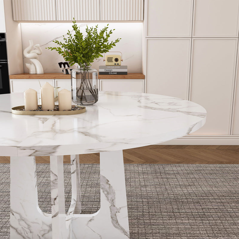 Round Dining Table For 4 - White