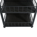 Outdoor Kitchen Island With Storage, Cooking Station, Grill Cart, Foldable Tabletop, And Bottle Opener - Dark Brown