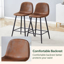Modern Black Pu Bar Chair Rounded Backrest (Set of 2)