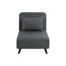 3 In 1 Foldable Linen Chaise Lounge With Adjustable Backrest